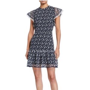 Shoshanna Kassia Flutter-Sleeve Palace Cascade Lace Dress size 2‎